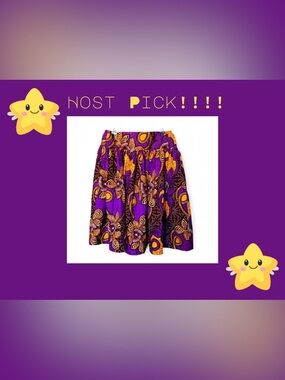 Ankara print skirt (NWOT). Orange and purple floral print. host pick!!!
